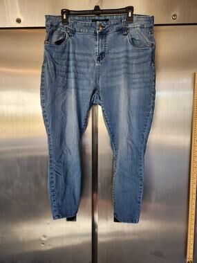 Truth + Theory Womens Plus Skinny Jeans 18W Medium Wash Blue Stretch Denim
